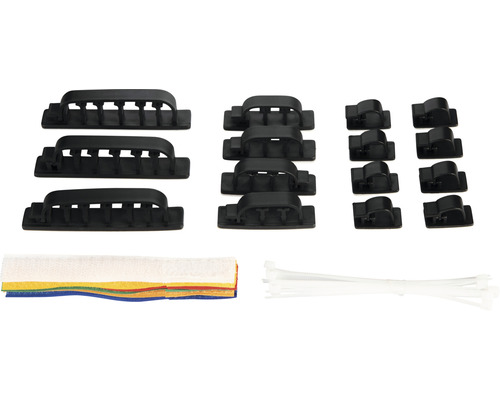 Kabelhanteringssystem med buntband och kardborreband