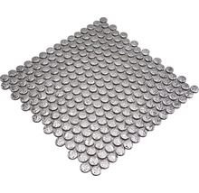 Mosaikplatta med runda, silverfärgade element