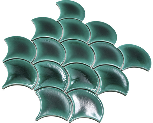 Mosaikplattor i form av fiskfjäll