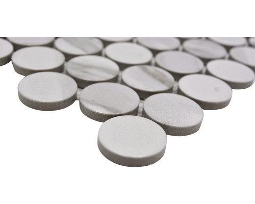 Mosaikplattor av marmor, rund form