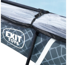 Detaljbild av en EXIT Toys-artikel med tydligt skydd och ram