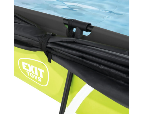 Detalj av en pool med skydd, fäst med ett band