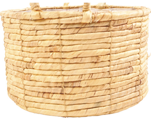 Flätad växtkorg med handtag av naturmaterial