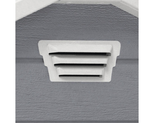 Detaljvy av en gavelventilation på en byggnad, avsedd för ventilation av vinden