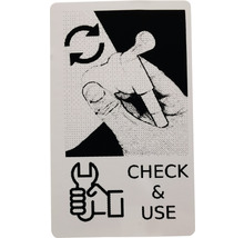 Symbol för kontroll och användning av ett verktyg.