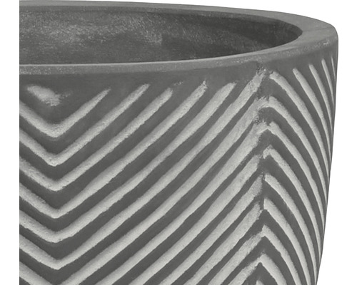 Detaljbild av en blomkruka med geometriska mönster