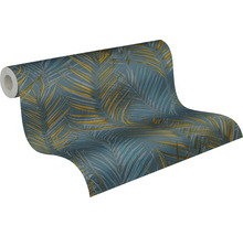 Tapet A.S. CRÉATION Palm petrol -gul 10,05x0,53m-thumb-1