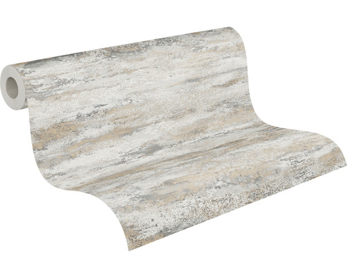 Tapetrulle med abstrakt mönster i grått och beige