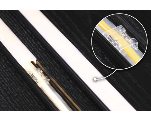 LED-strip i aluminiumprofil med anslutningsklämma