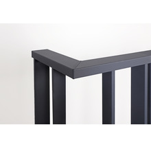 Detaljbild av ett aluminiumräcke