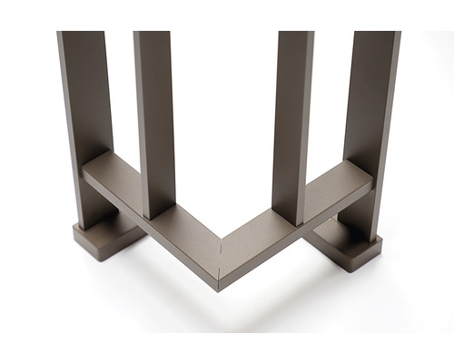 Detaljvy av metallmöbelram