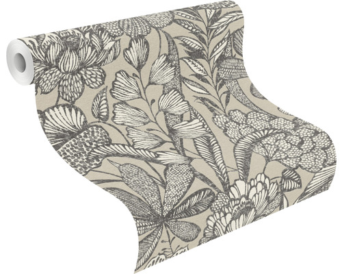 Tapetrulle med blomdekor för väggdekoration