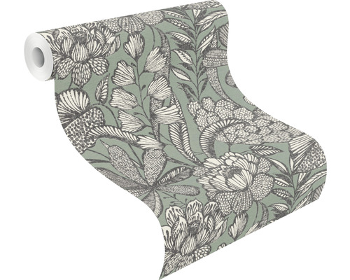 Tapetrulle med blommönster