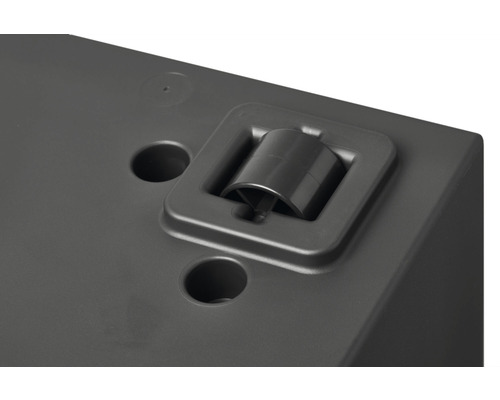 Detaljvy av ett svart rullfäste