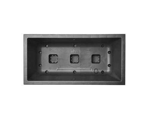 Rektangulär blomlåda av plast, interiörvy.