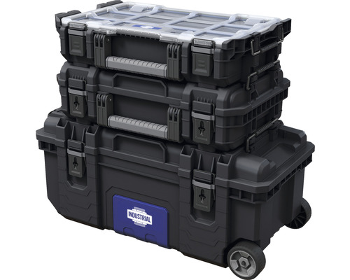 Verktygslåda stapeltorn med hjul för transport av verktyg