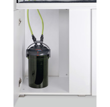 Akvariums ytterfilter i underskåpet