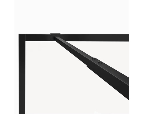 Detaljvy av en svart bordsram