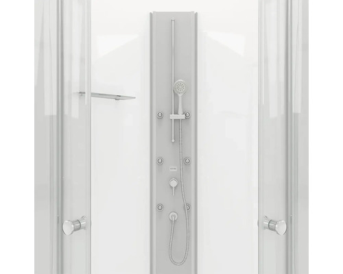 Duschkabin med duschpanel