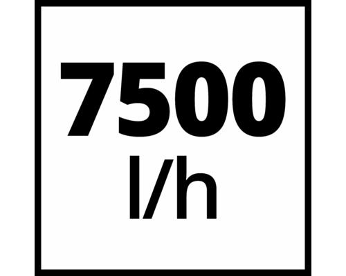 Symbol för en kapacitet på 7500 liter per timme