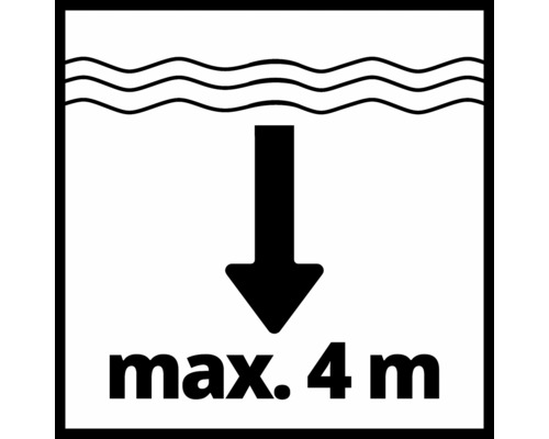 Maximalt nedsänkningsdjup på 4 meter