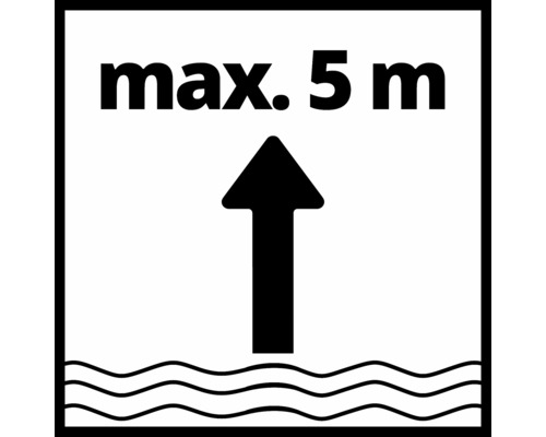 Symbol för maximalt nedsänkningsdjup på fem meter