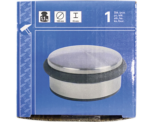 Dörrstopp i metall, 100 mm diameter, 45 mm höjd, 1,1 kg
