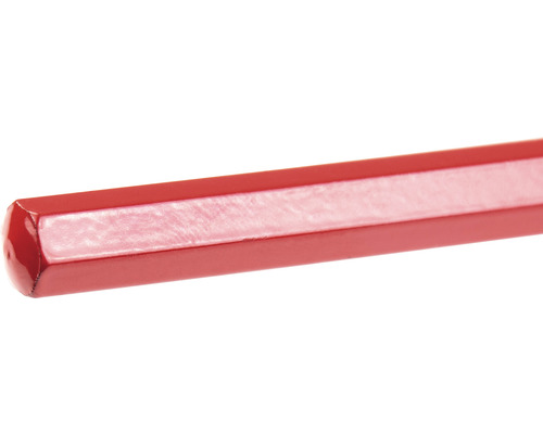 Närbild av en röd stålbult