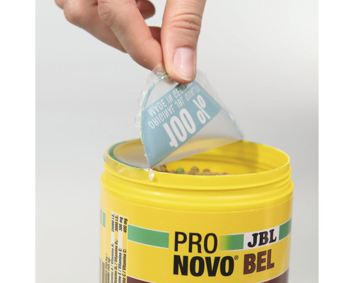JBL Pro Novo Bel fiskmatburk öppnas