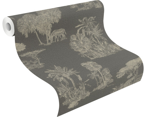 Tapetrulle med exotiskt djungelmönster