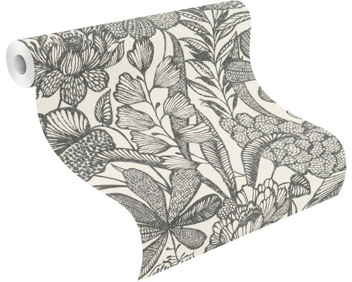 Tapetrulle med blomstermönster