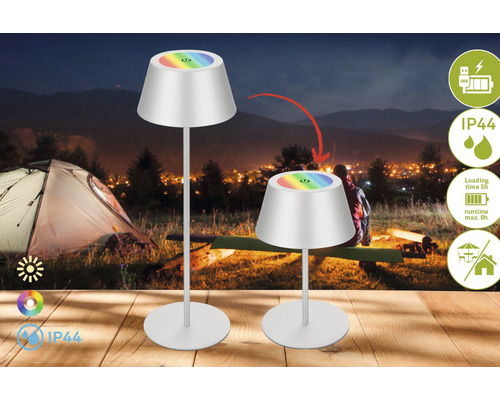 Två bordslampor med färgväxlingsfunktion utomhus