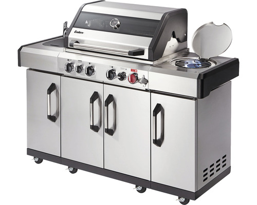 Grillkök med skåpmoduler och sidobrännare