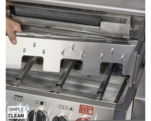 Detaljvy av en grill med avtagbara delar för enkel rengöring