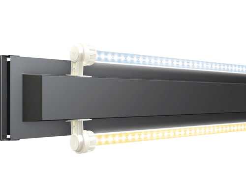 LED-lampor med fäste på en grå konstruktion