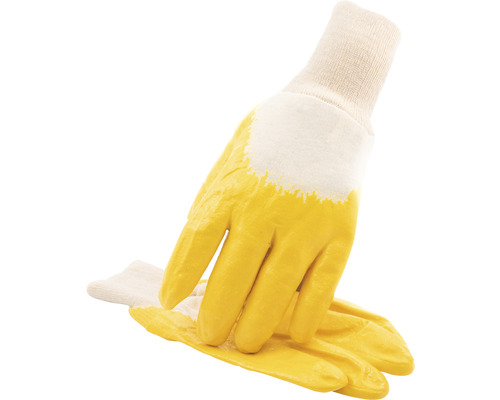Gula arbetshandskar med manschett