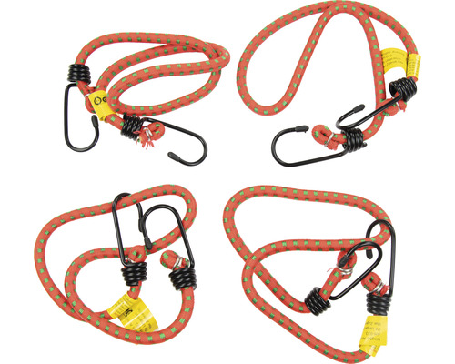 Fyrdubbel bild av ett gummiband med krokar