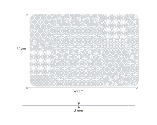 Skärmatta med mönster, 45 gånger 30 centimeter, 2 millimeter tjock