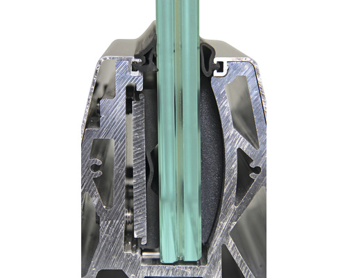 Tvärsnitt av en fönsterkarm med dubbelglas