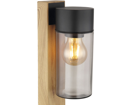 Vägglampa i trä och glas med ljuskälla