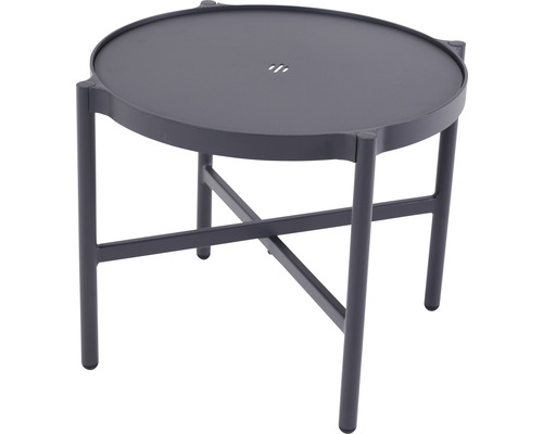 Runt trädgårdsbord i metall