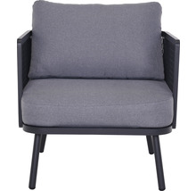 Loungeset GARDEN PLACE Amelie metall inkl. 2 bord 5 delar grå