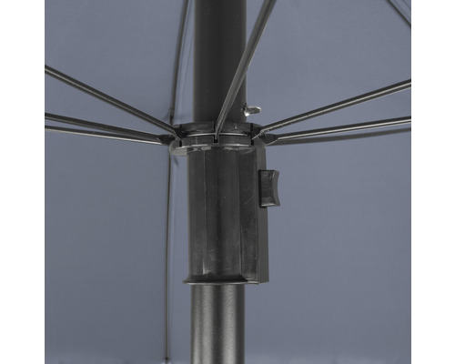 Detaljvy av ett parasoll med skjutreglage för enkel användning