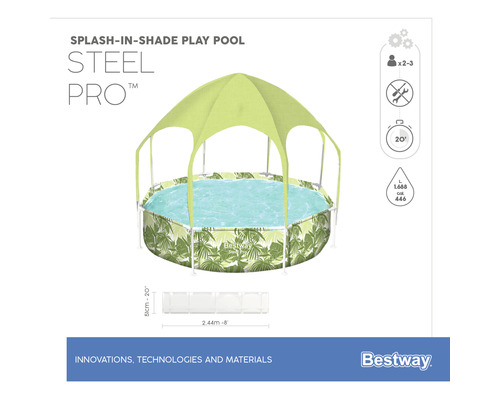 Bestway plaskpool med solskyddstak