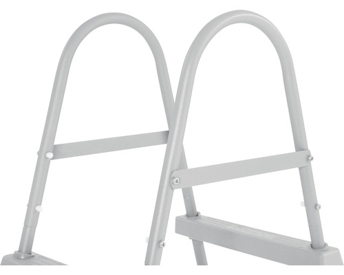 Detaljvy av ett grått stigstöd