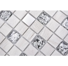Mosaikplattor med glas- och stenelement