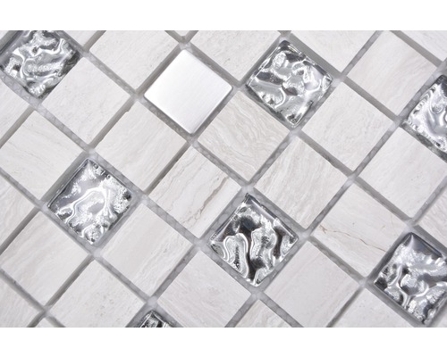Mosaikplattor med glas- och stenelement
