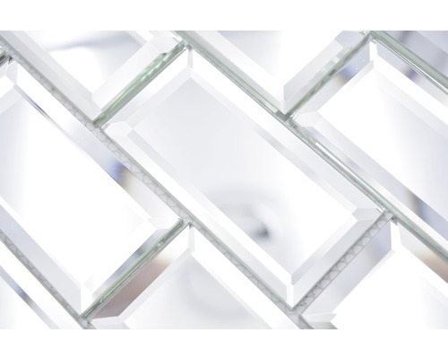 Rektangulära spegelmosaikplattor i fiskbensmönster