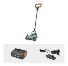 Gardena batteridriven grässax set med batteri, laddare och teleskopskaft