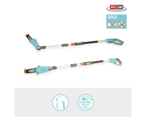 Gardena batteridriven stångsåg, lämplig för beskärning av träd på höjd